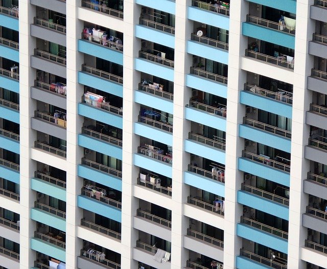 modré balkony